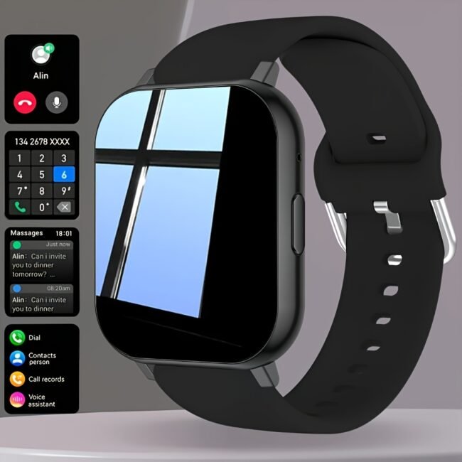 New Smart Watch, Suitable for Both Men And Women | Valentine'S Day Gift - Wireless Calls/Sms/Multiple Sports Modes/Remote Camera Control/Fitness Tracker, Compatible with Iphone And Android, USB Charging, Silicone Strap, Smart Interconnection