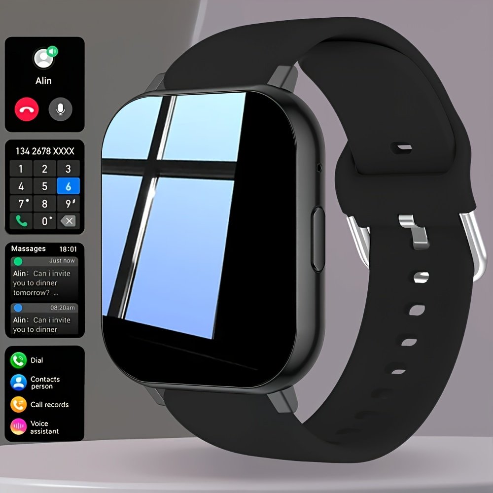 New Smart Watch, Suitable for Both Men And Women | Valentine&rsquo;S Day Gift – Wireless Calls/Sms/Multiple Sports Modes/Remote Camera Control/Fitness Tracker, Compatible with Iphone And Android, USB Charging, Silicone Strap, Smart Interconnection