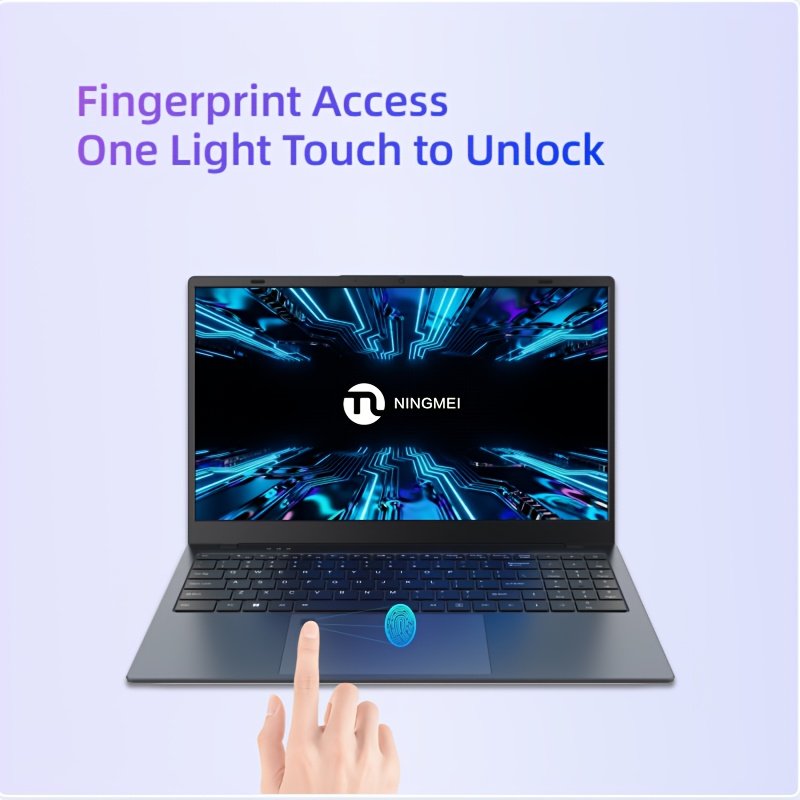 NINGMEI NL150 Laptop, 15.6-inch 1920×1080 Full HD Display, Standard Type-C Fast Charging + HDTV Expansion + SD Card Slot, Large Touchpad + HD Audio Interface, Includes Protective Case/Mouse, All-in-One Laptop for Office, Study, and Entertainment – Image 4