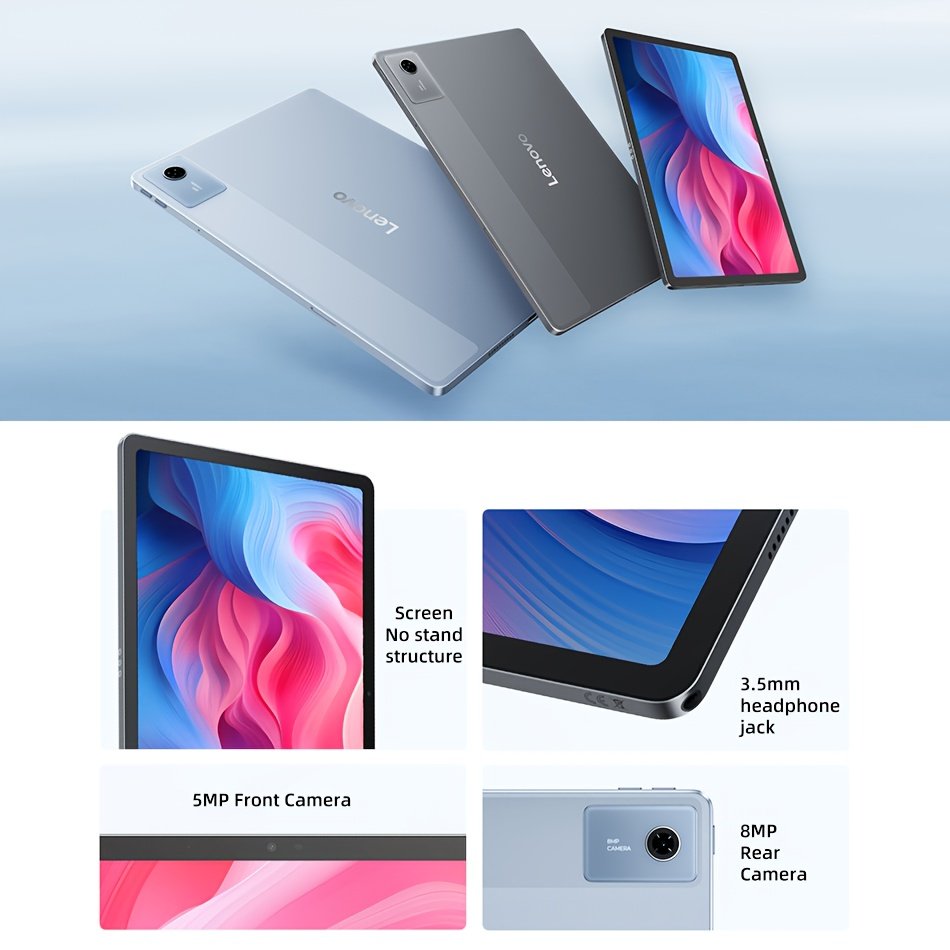 Lenovo Android 11 Inch Tablet 8GB+128GB/8GB+256GB, Dimensity 6300, 7040Mah Large Battery, 2560*1600 Resolution, Wifi, Available in Gray Or Blue, The Perfect Gift for Back-To-School Season (No Adapter), Tablet, Pad, Tablet, Pad – Image 9