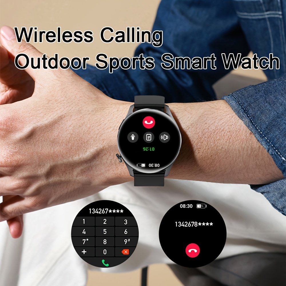 3.89 cm 360*360 HD Screen Smart Watch 280mAh Battery Outdoor Sports & Fitness Message Push Music Control Weather Display Wireless Call Men's Smart Watch 2024 NEW – Image 3