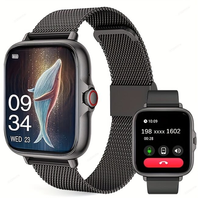 product-fancy-5547793f-32d1-4b99-a718-5015c5283a10 New Full-touch Large-screen Smartwatch - USB Rechargeable, Supports Wireless Calls/dial/message Reminders, Multiple Sports Modes, Remote and Music, with Stainless Steel Strap, the Perfect Gift for Family and Friends, for iPhone and Android