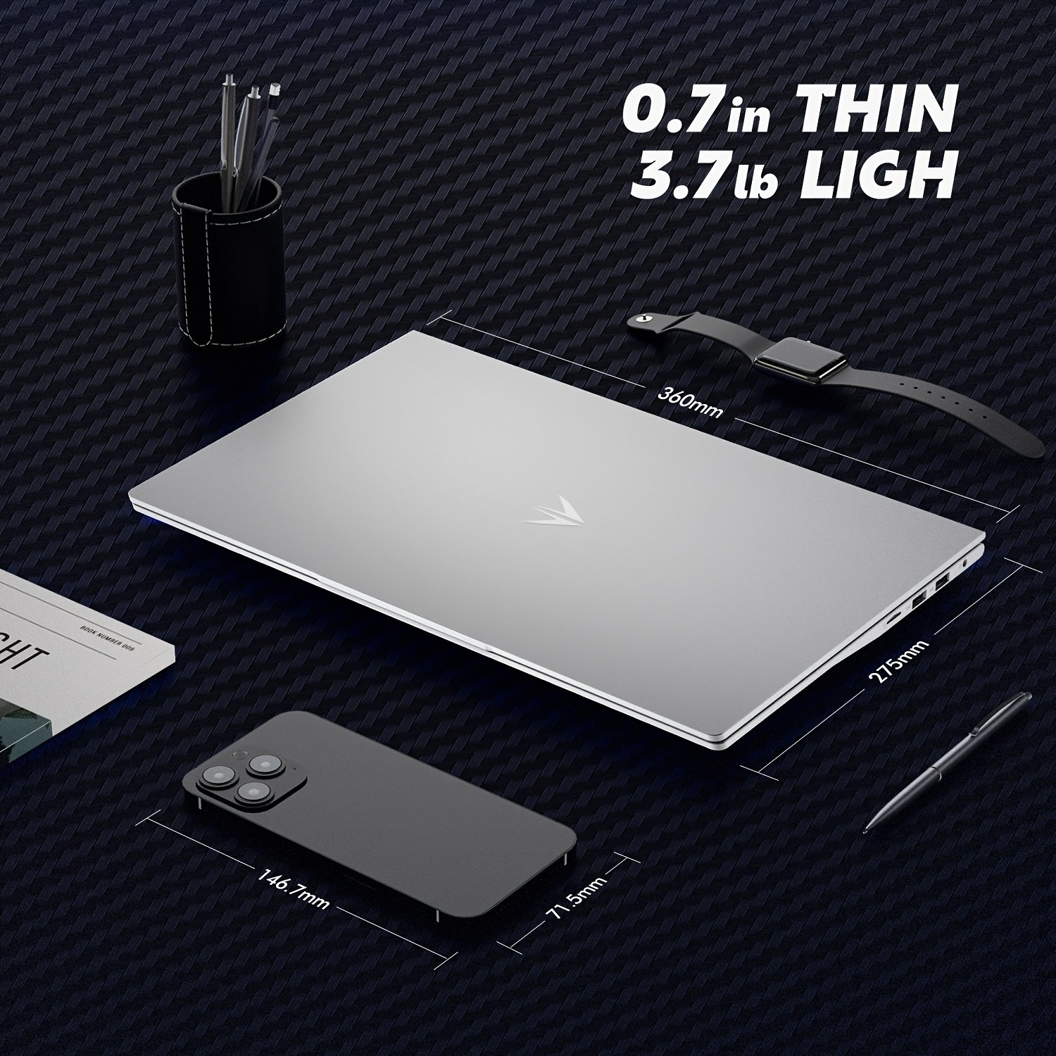 Auusda 15.6 Inch Silver Laptop | AMD Athlon Silver 3050e Processor | 8GB DDR4 + 256GB M.2 NVMe | Privacy Shutter | Fingerprint Recognition Unlock | Backlit Keyboard | Multiple-Ports | Compatible Study – Image 10