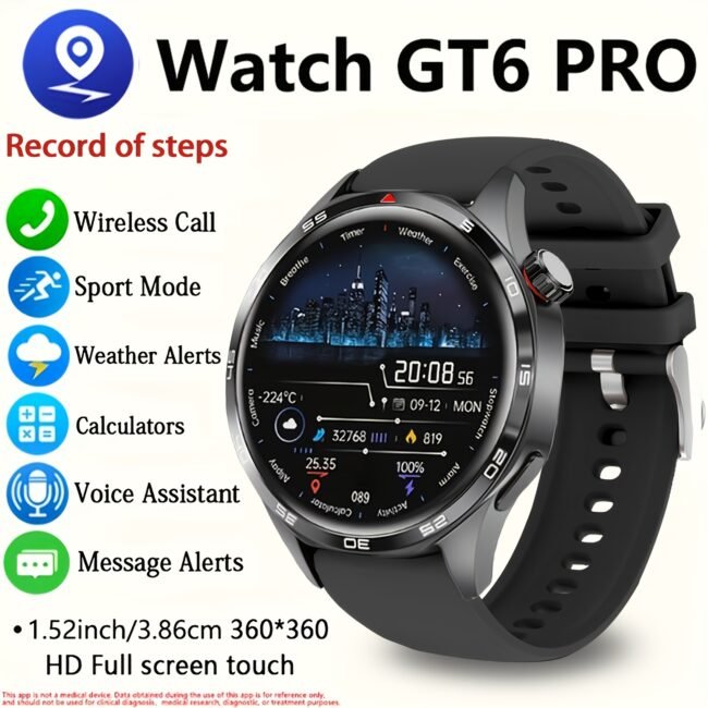 product-fancy-906a6fbb-a15b-47fd-badd-73815ad114de ERUN Flagship Store New Product P15 PRO Smart Watch, Sports Smartwatch, Featuring the Same GT6 PRO Watch Face, Metal Body, Silicone Strap, Hundreds of Watch Faces, Wireless Calling for Men, SMS Alerts, Multiple Sports Modes, USB Magnetic Charging
