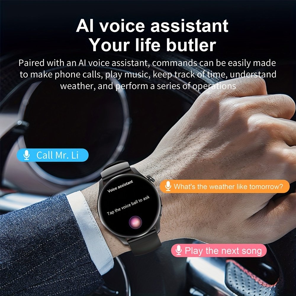 3.89 cm 360*360 HD Screen Smart Watch 280mAh Battery Outdoor Sports & Fitness Message Push Music Control Weather Display Wireless Call Men's Smart Watch 2024 NEW – Image 9