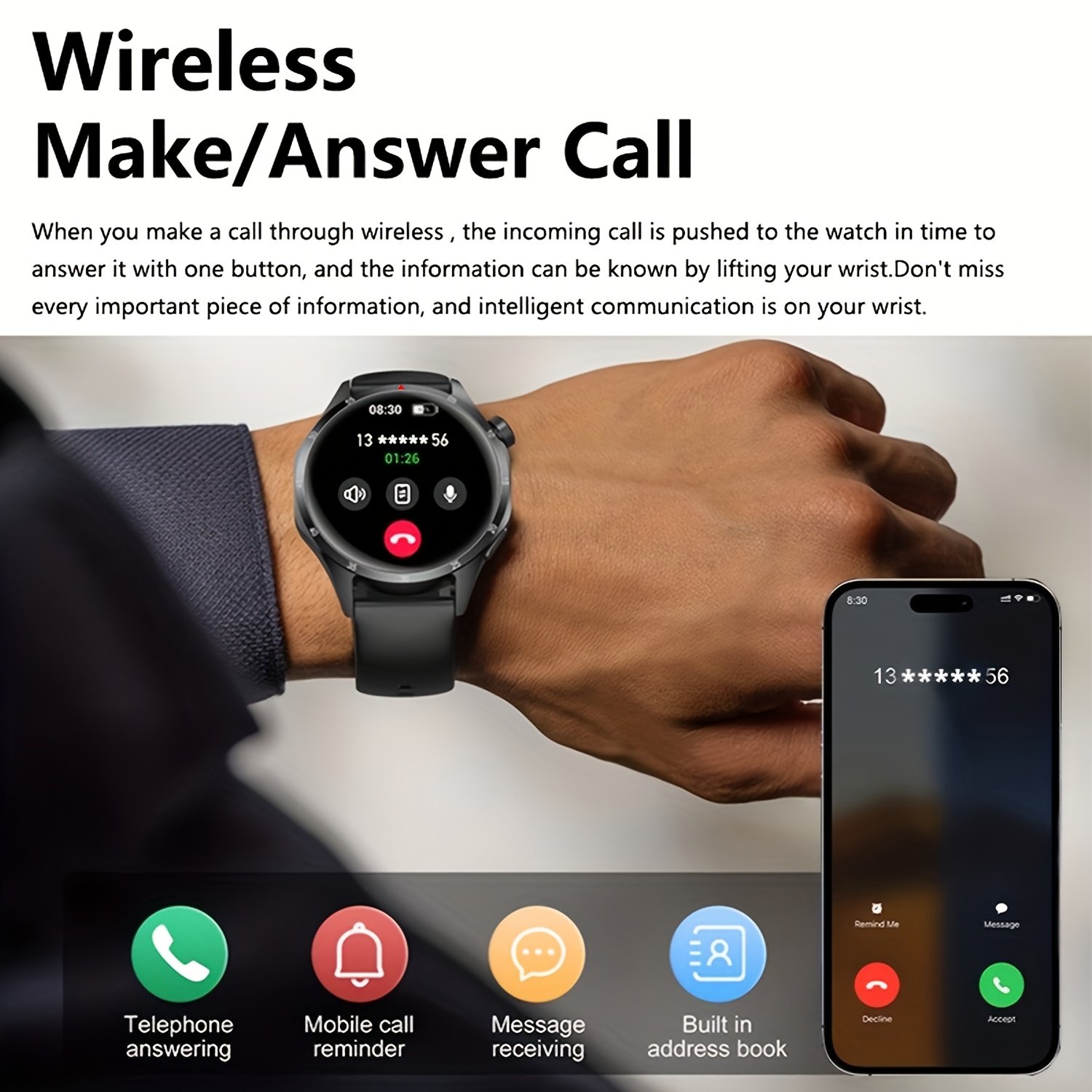 ERUN Flagship Store New Product P15 PRO Smart Watch, Sports Smartwatch, Featuring the Same GT6 PRO Watch Face, Metal Body, Silicone Strap, Hundreds of Watch Faces, Wireless Calling for Men, SMS Alerts, Multiple Sports Modes, USB Magnetic Charging – Image 11
