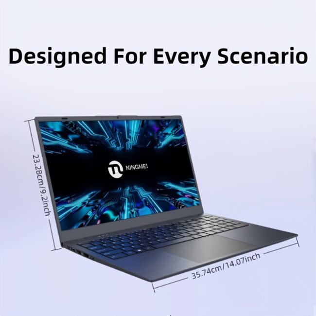 NINGMEI NL150 Laptop, 15.6-inch 1920×1080 Full HD Display, Standard Type-C Fast Charging + HDTV Expansion + SD Card Slot, Large Touchpad + HD Audio Interface, Includes Protective Case/Mouse, All-in-One Laptop for Office, Study, and Entertainment